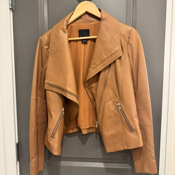 Trouve Brown Leather Moto Jacket - M - Like New - Picture 2 of 6